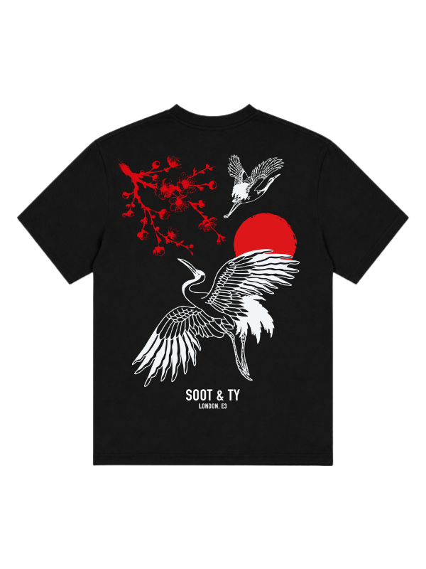 Plum Crane Graphic Relaxed Fit T-Shirt
