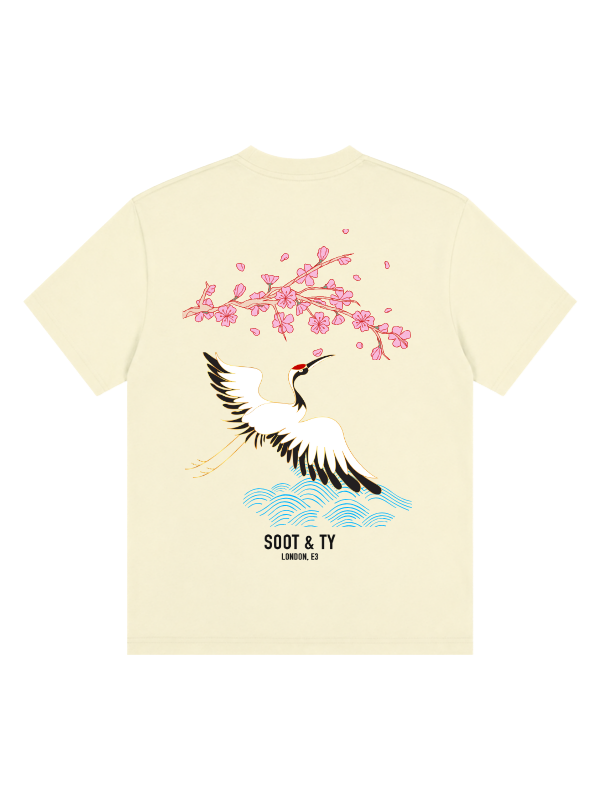 Pretty Crane Graphic Relaxed Fit T-Shirt