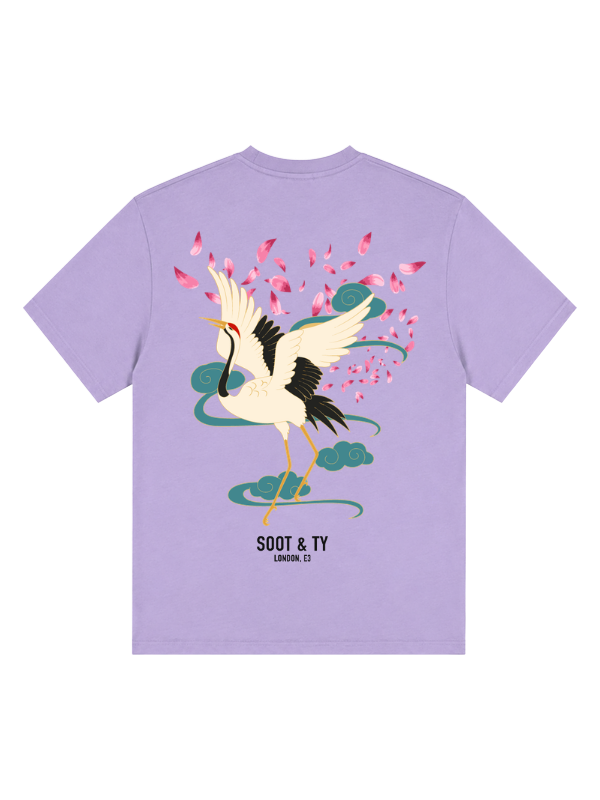 Dancing Crane Graphic Relaxed Fit T-Shirt