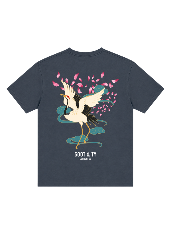Dancing Crane Graphic Relaxed Fit T-Shirt