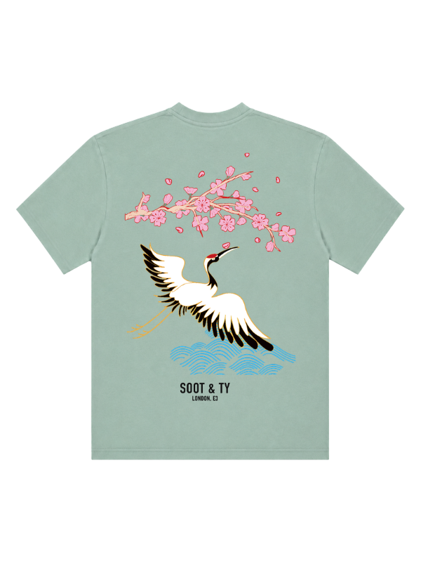 Pretty Crane Graphic Relaxed Fit T-Shirt