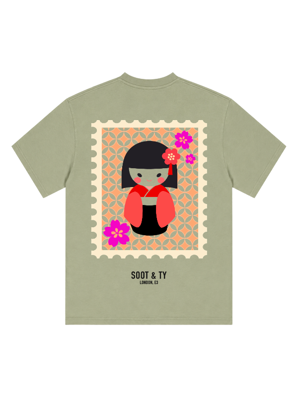 Geisha Doll Graphic Relaxed Fit T-Shirt