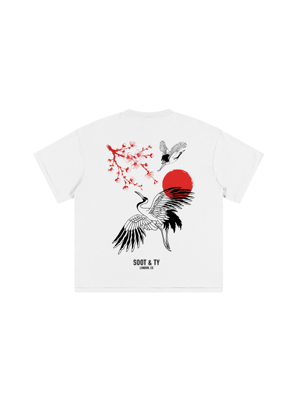 Kids/Petite Plum Crane Print T-Shirt