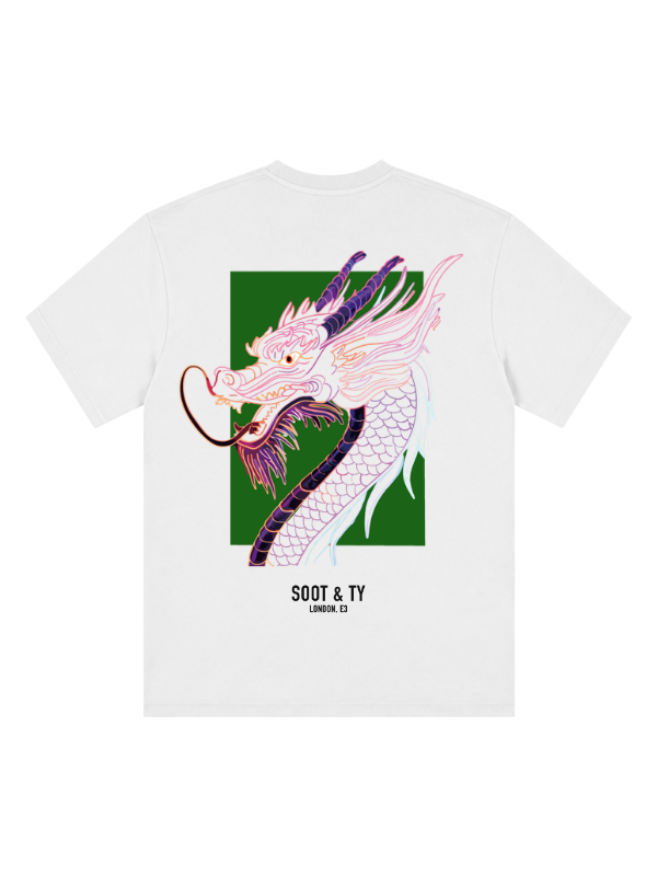 Dragon Head Green Graphic Relaxed Fit T-Shirt