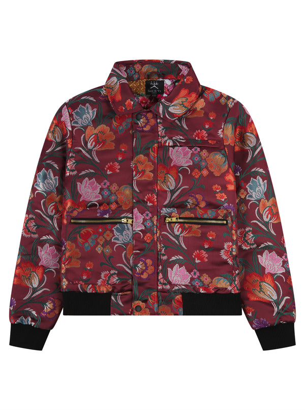 Soot and Ty Kids Floral Jacquard Short Coat Jacket