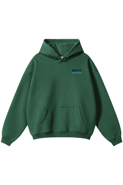 [PRE-ORDER] Reflective Crane Waves Print Relaxed Fit Hoodie