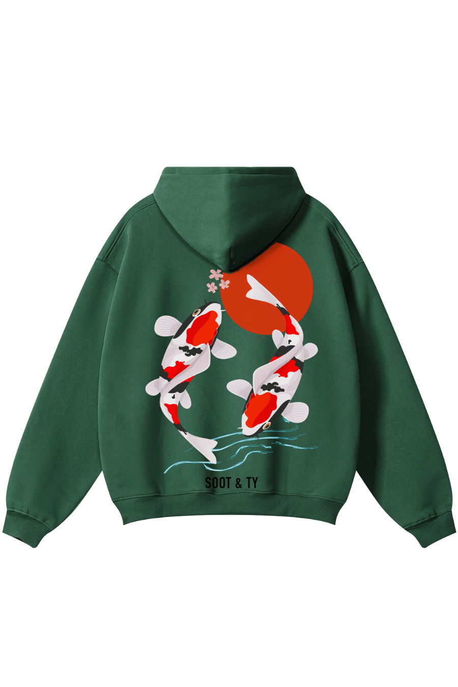 [PRE-ORDER] Reflective Koi Print Relaxed Fit Hoodie