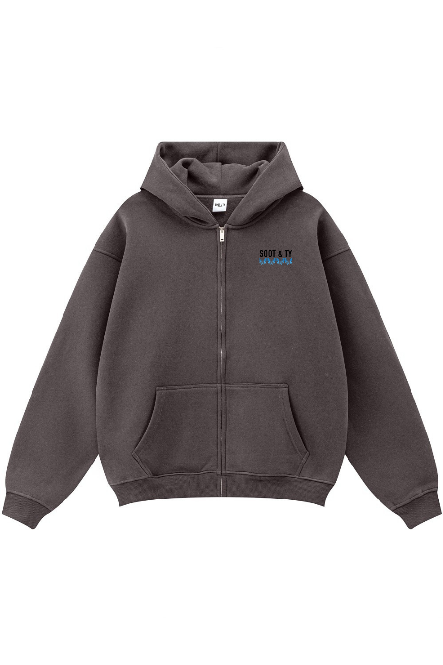 Zip-Up Reflective Tiger Print Relaxed Fit Hoodie