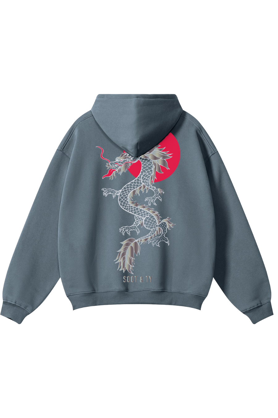 [PRE-ORDER] Reflective Dragon Print Relaxed Fit Hoodie