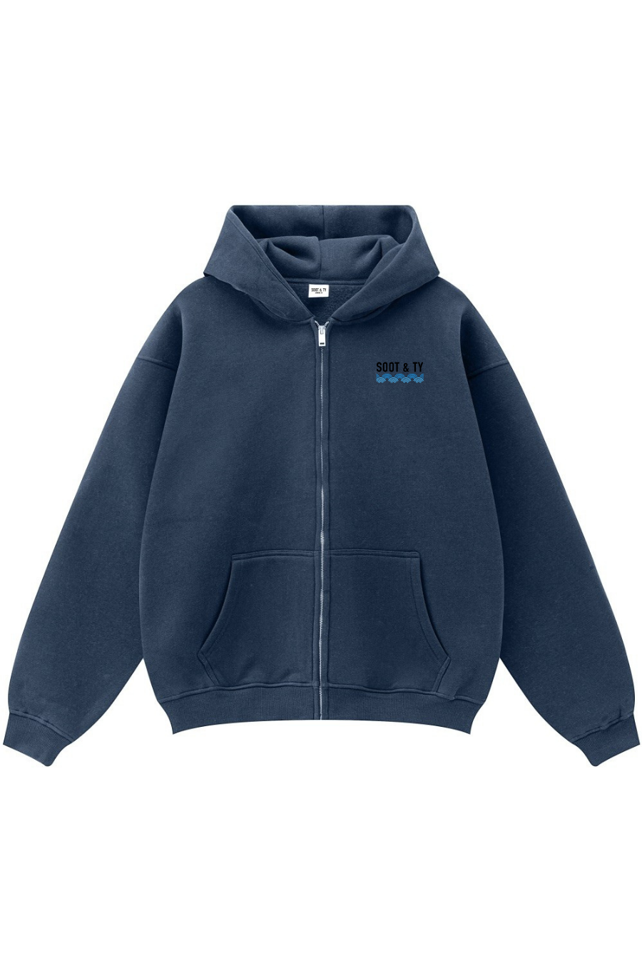 [PRE-ORDER] Zip-Up Reflective Dragon Print Relaxed Fit Hoodie