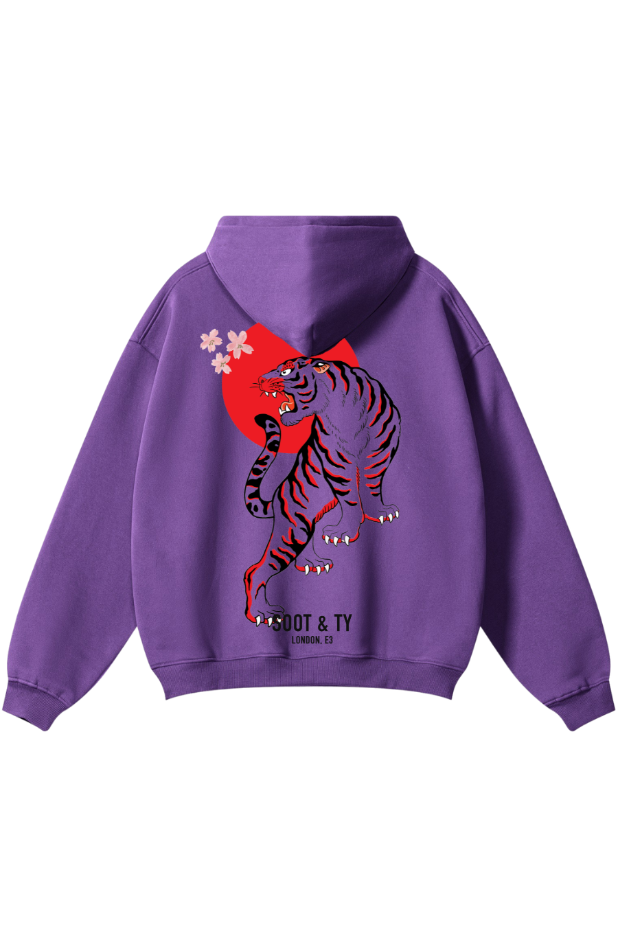 Soot and Ty Reflective Tiger Print Relaxed Fit Hoodie