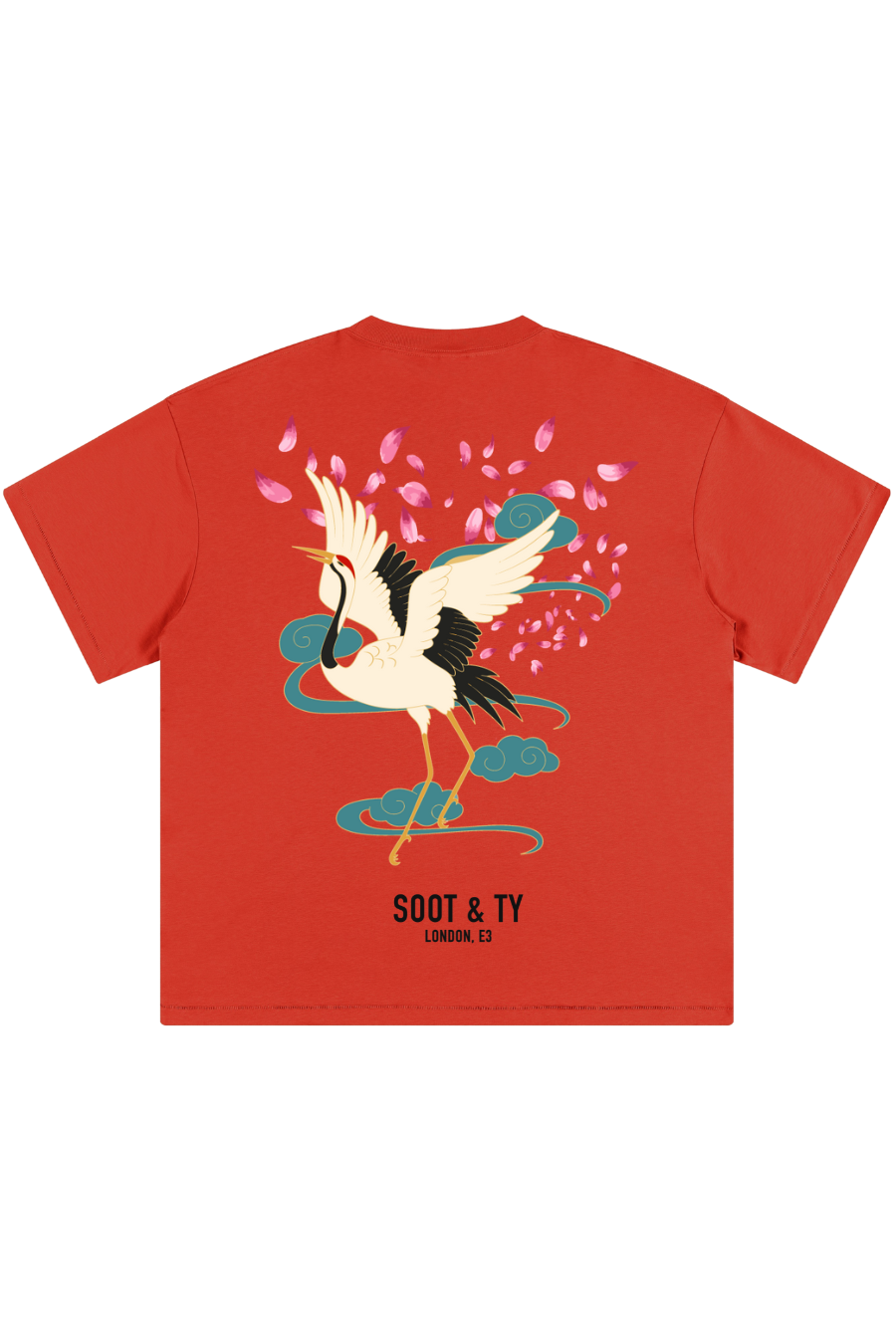 Soot and Ty Kids/Baby T Dancing Crane Print T-Shirt