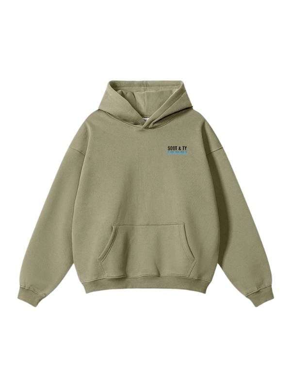 Flying Crane Reflective Graphic Relaxed Fit Hoodie