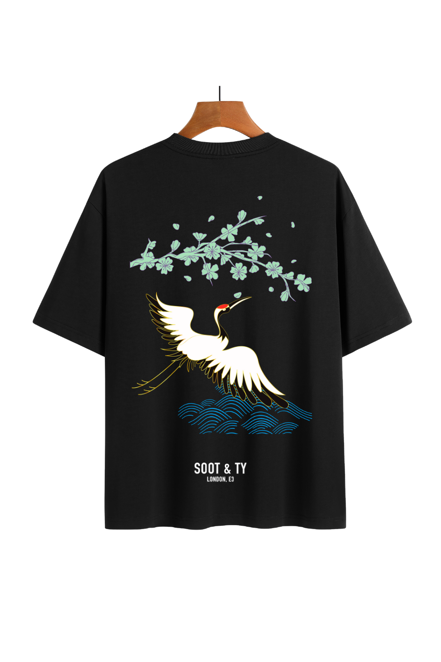 [PRE-ORDER] Soot and Ty Mint Pretty Crane Relaxed Fit T-Shirt