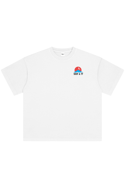 Reflective Dragon Stamp Relaxed Fit T-Shirt White