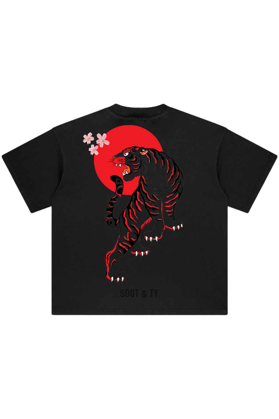 Reflective Tiger Relaxed Fit T-Shirt Black