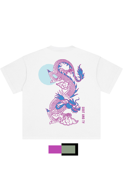 [PRE-ORDER] Glow in Dark Neon Dragon Relaxed Fit T-Shirt White