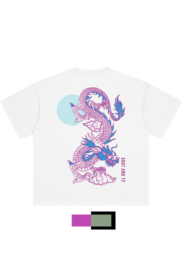 [PRE-ORDER] Glow in Dark Neon Dragon Relaxed Fit T-Shirt White