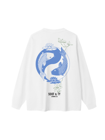 Yin Yang Koi Graphic Oversized Long T-Shirt