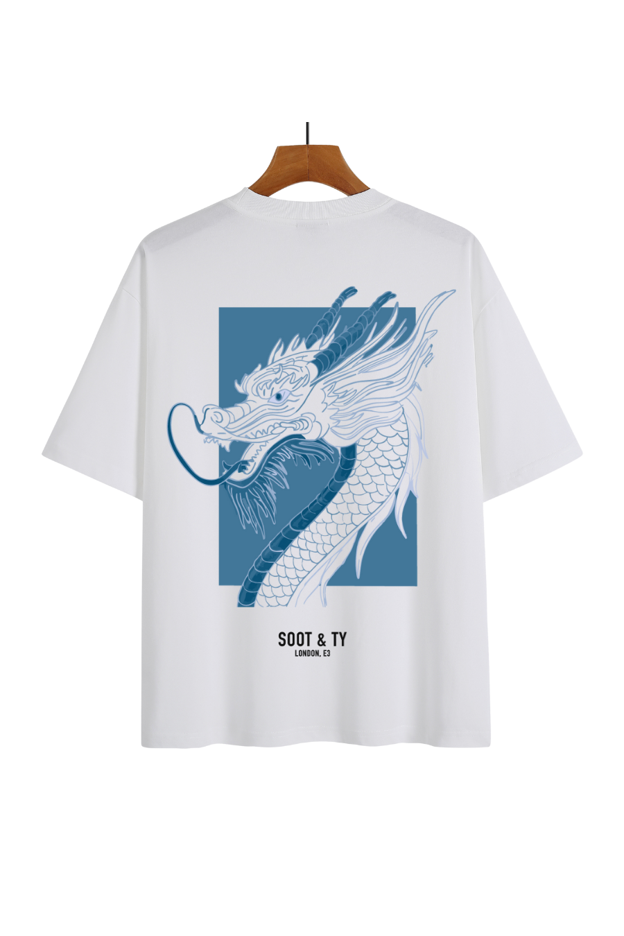 [PRE-ORDER] Soot and Ty Blue Square Dragon Relaxed Fit T-Shirt