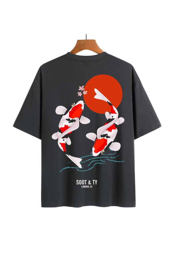 Soot and Ty Koi Print Relaxed Fit T-Shirt