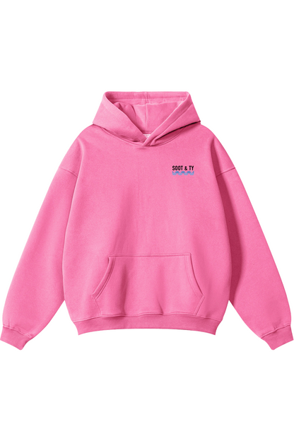 Soot and Ty Reflective Crane Waves Print Relaxed Fit Hoodie