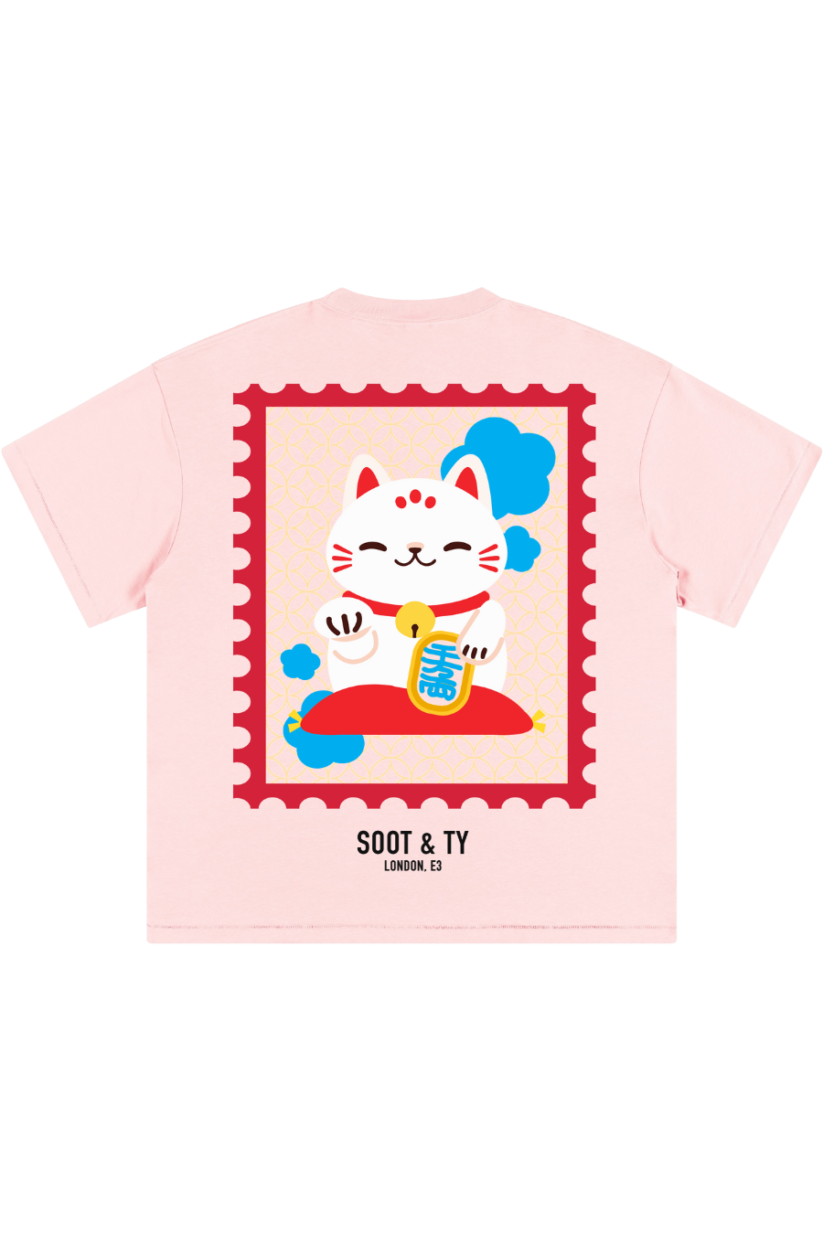 Soot and Ty Kids/Baby T Lucky Cat Crane Print T-Shirt