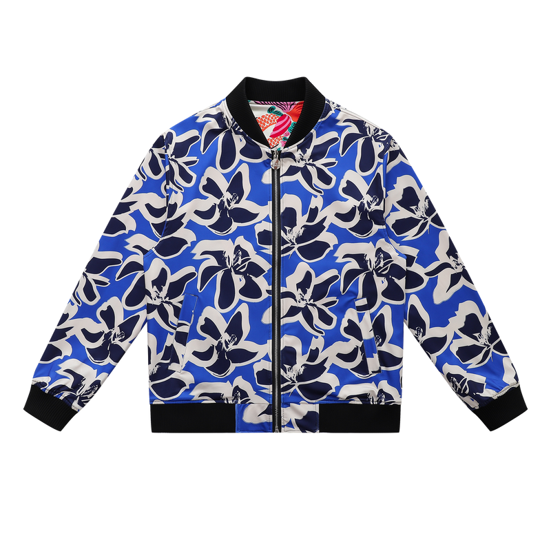 Soot and Ty Koi Orange Reversible Bomber Jacket Unisex