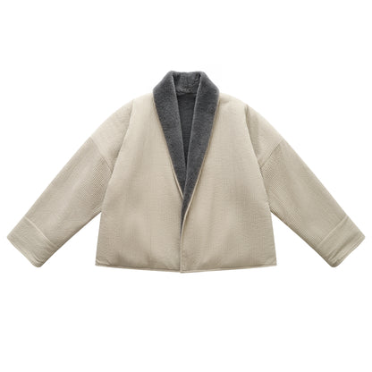 Soot and Ty Reversible Kimono Jacket Unisex Beige