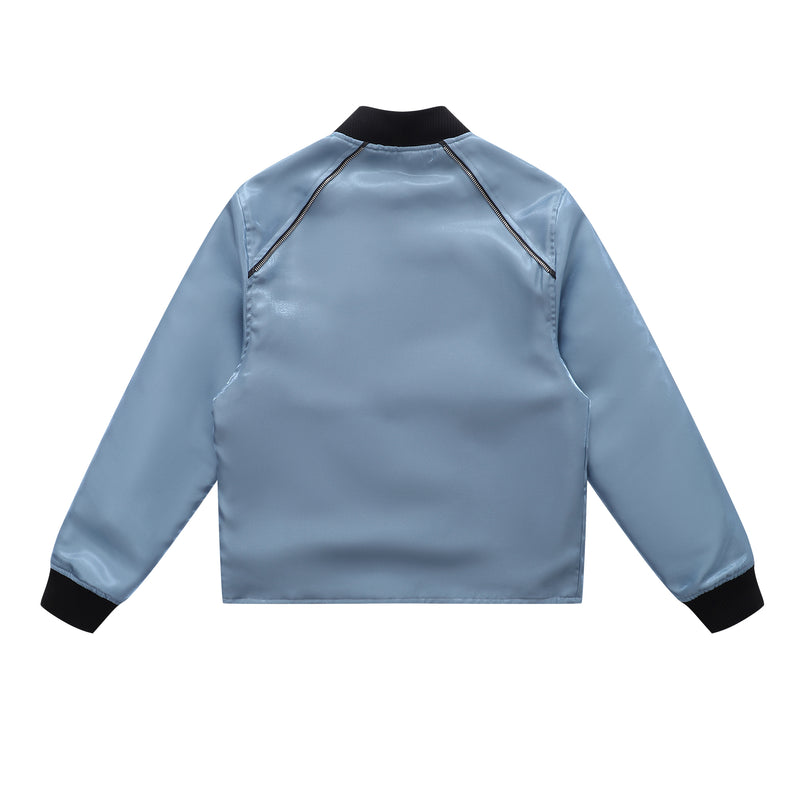 Soot and Ty Reversible Dragon Scale Crop Bomber Jacket