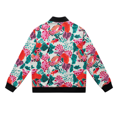 Soot and Ty Koi Orange Reversible Bomber Jacket Unisex
