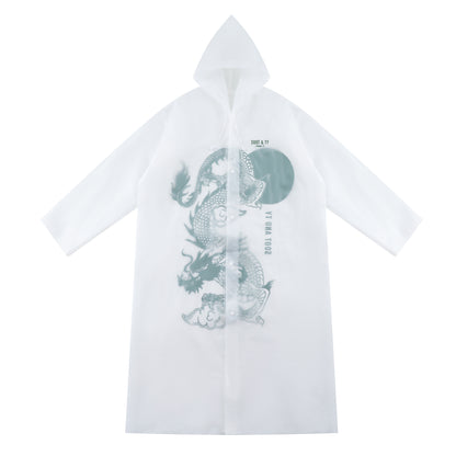 [PRE-ORDER] Re-Usable Travel Raincoat Waterproof Dragon Print with Hood