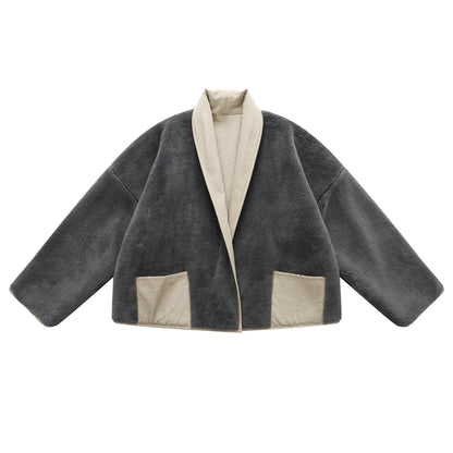 Soot and Ty Reversible Kimono Jacket Unisex Beige