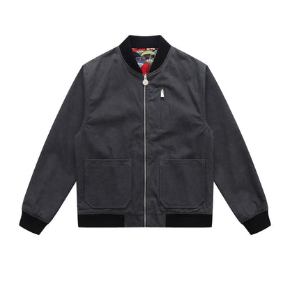 Classic Reversible Chore Bomber Jacket Dark Grey