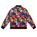 Soot and Ty Reversible Summer Black Floral Bomber Jacket