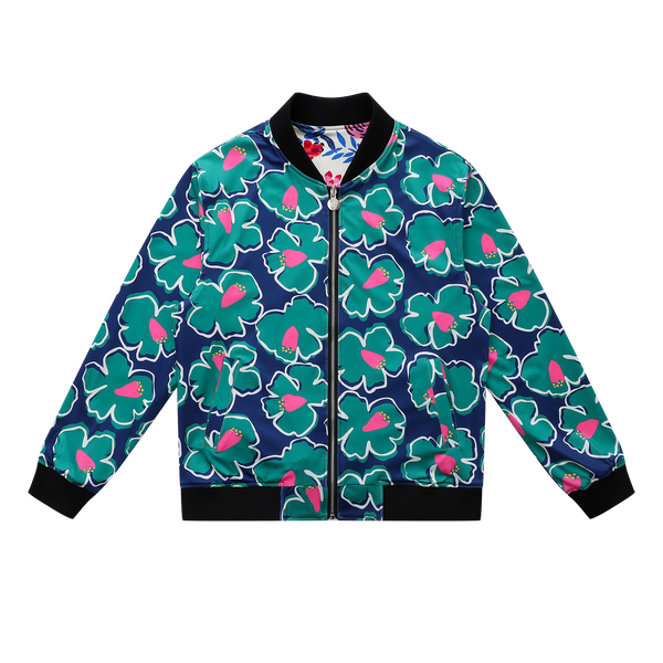 Soot and Ty Koi Blue Reversible Bomber Jacket