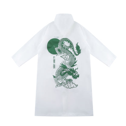[PRE-ORDER] Re-Usable Travel Raincoat Waterproof Dragon Print with Hood