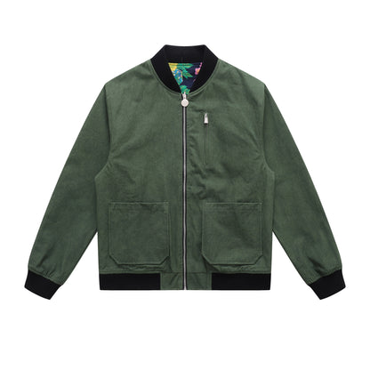 Classic Reversible Chore Bomber Jacket Forest Green