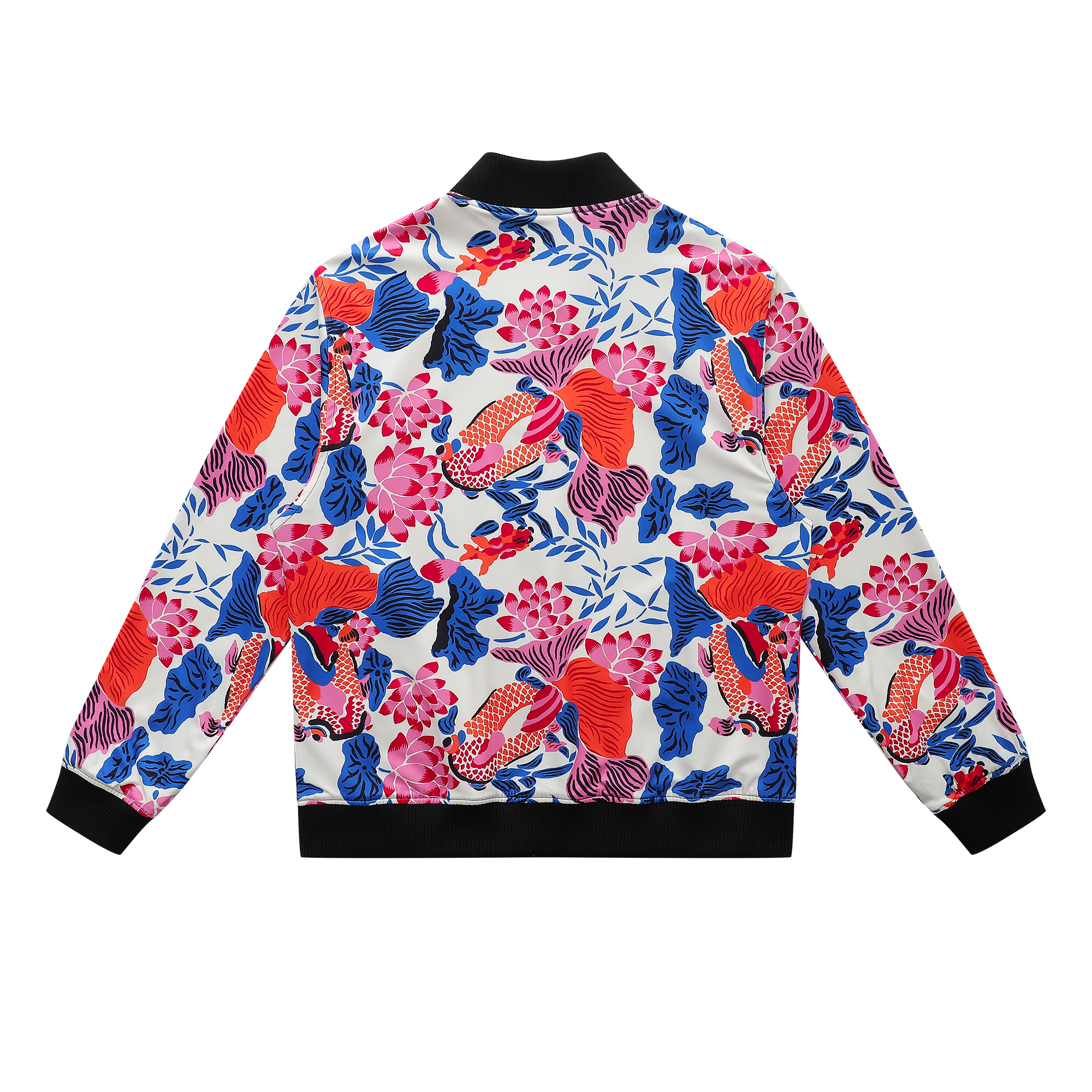 Soot and Ty Koi Blue Reversible Bomber Jacket Unisex