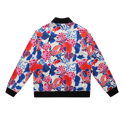 Soot and Ty Koi Blue Reversible Bomber Jacket Unisex