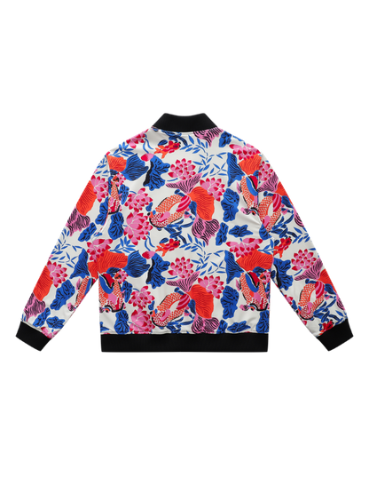 Koi Orange Reversible Bomber Jacket