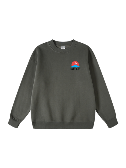 Pretty Crane Reflective Graphic Relaxed Fit Sweatshirt
