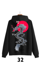 Soot and Ty Reflective Dragon Print Relaxed Fit Hoodie