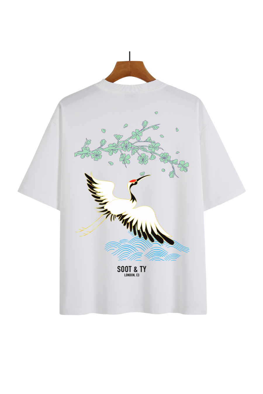 [PRE-ORDER] Soot and Ty Mint Pretty Crane Relaxed Fit T-Shirt