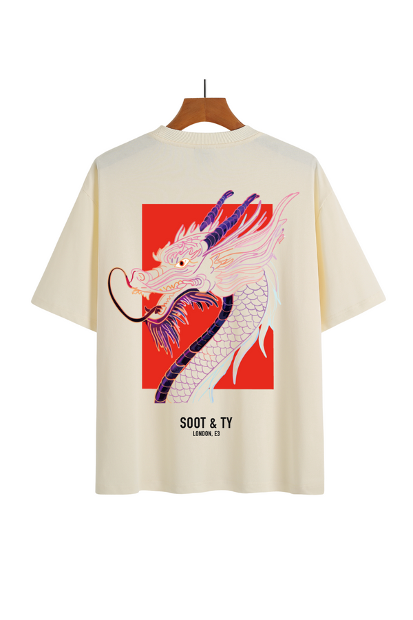 Soot and Ty Dragon Square Print Relaxed Fit T-Shirt