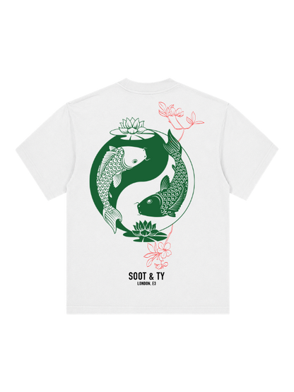 Yin Yang Graphic Stonewash Oversize Fit T-Shirt