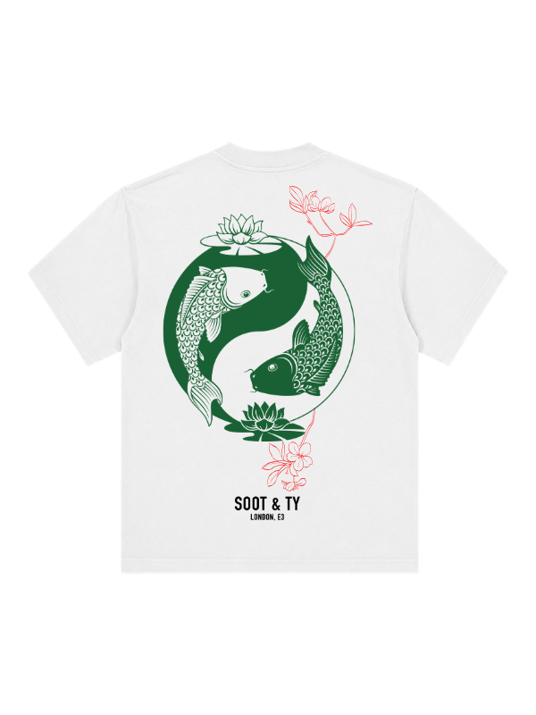 Yin Yang Graphic Stonewash Oversize Fit T-Shirt
