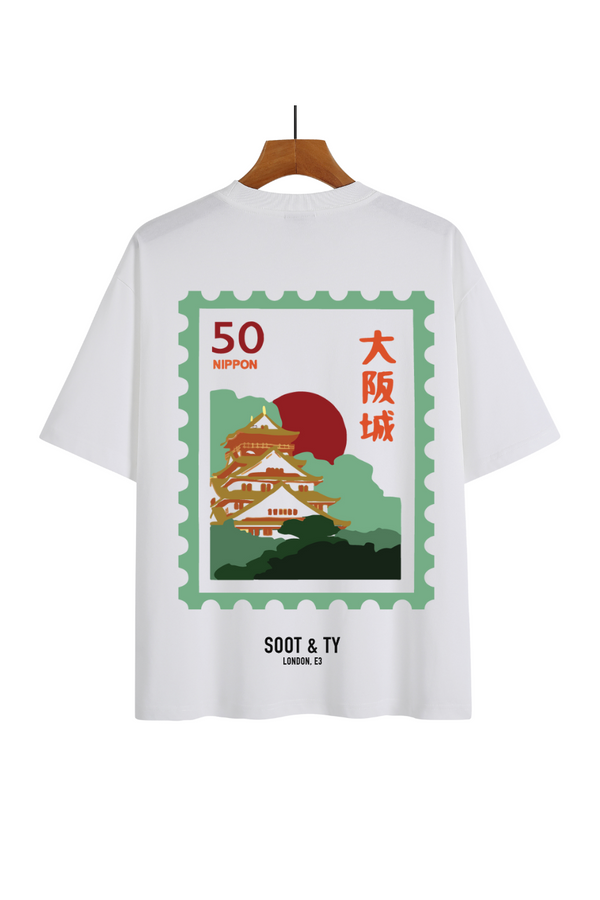 Soot and Ty Matcha Osaka Palace Print Relaxed Fit T-Shirt