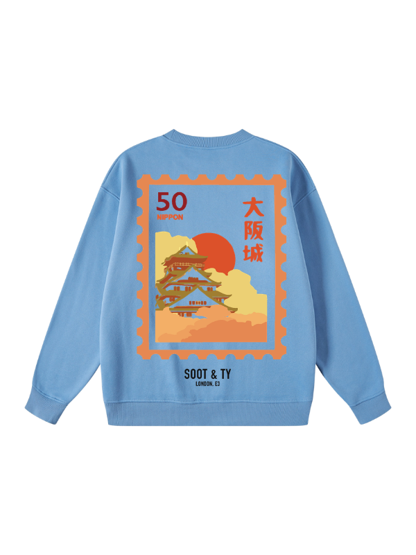 Osaka Palace Reflective Graphic Relaxed Fit Sweatshirt