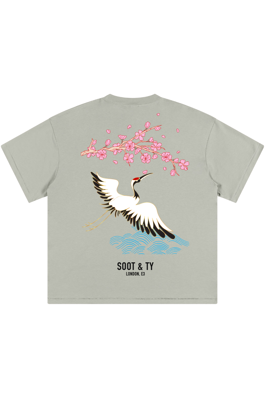 Soot and Ty Kids/Baby T Pretty Crane Crane Print T-Shirt